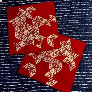 Set of 2 snowflake geometric pillow covers